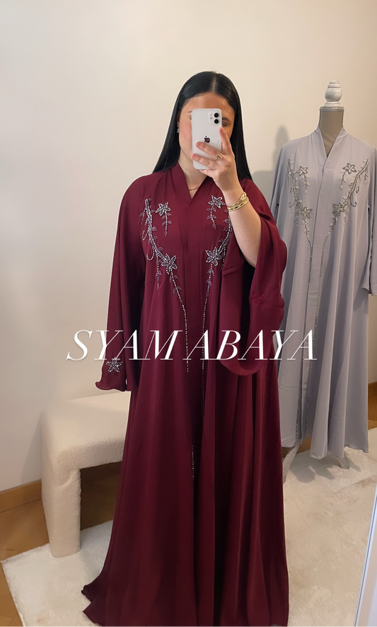 Abaya bordeau